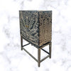 Peacock Design Bone Inlay Bar Cabinet Black 3