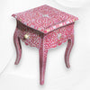Chevet français avec incrustation de nacre rose, 1 tiroir, motif floral