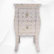 Quote Mother Of Pearl Inlay Bedside 2 Drawer White