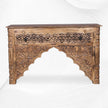 Reclaimed Wood Hand Carved Console Table 4
