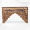 Reclaimed Wood Hand Carved Console Table 4