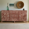 Red Zebra Bone Inlay 2 Door 4 Drawer Buffet