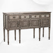 Ronaldo Teakwood MOP Inlay Sideboard Walnut Finish 1