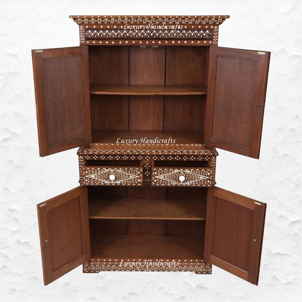  classic cabinet with intricate floral and leaf inlay