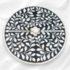 Round Bone Inlay Floral Box Black 2
