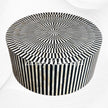 Bone Inlay Illusion Stripe Center Table Black 3