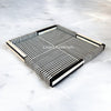 Roy Stripe Bone Inlay Tray Square Black 1