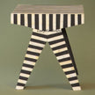 Rue Bone Inlay Stripe Side Table Black 1