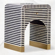 Luxury Bone Inlay Black Bedside Table with Storage Drawer