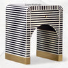 Luxury Bone Inlay Black Bedside Table with Storage Drawer