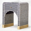 Handcrafted Black Bone Inlay Bedside Table with Stripe Design