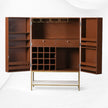 Scroll Vine Bone Inlay Bar Cabinet Blue 6