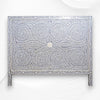 Scroll Vine Bone Inlay Headboard Grey