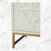 Scroll Vine Bone Inlay Entryway Cabinet Grey 6