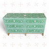 Scroll Vine MOP Inlay 6 Drawer Dresser Green 2