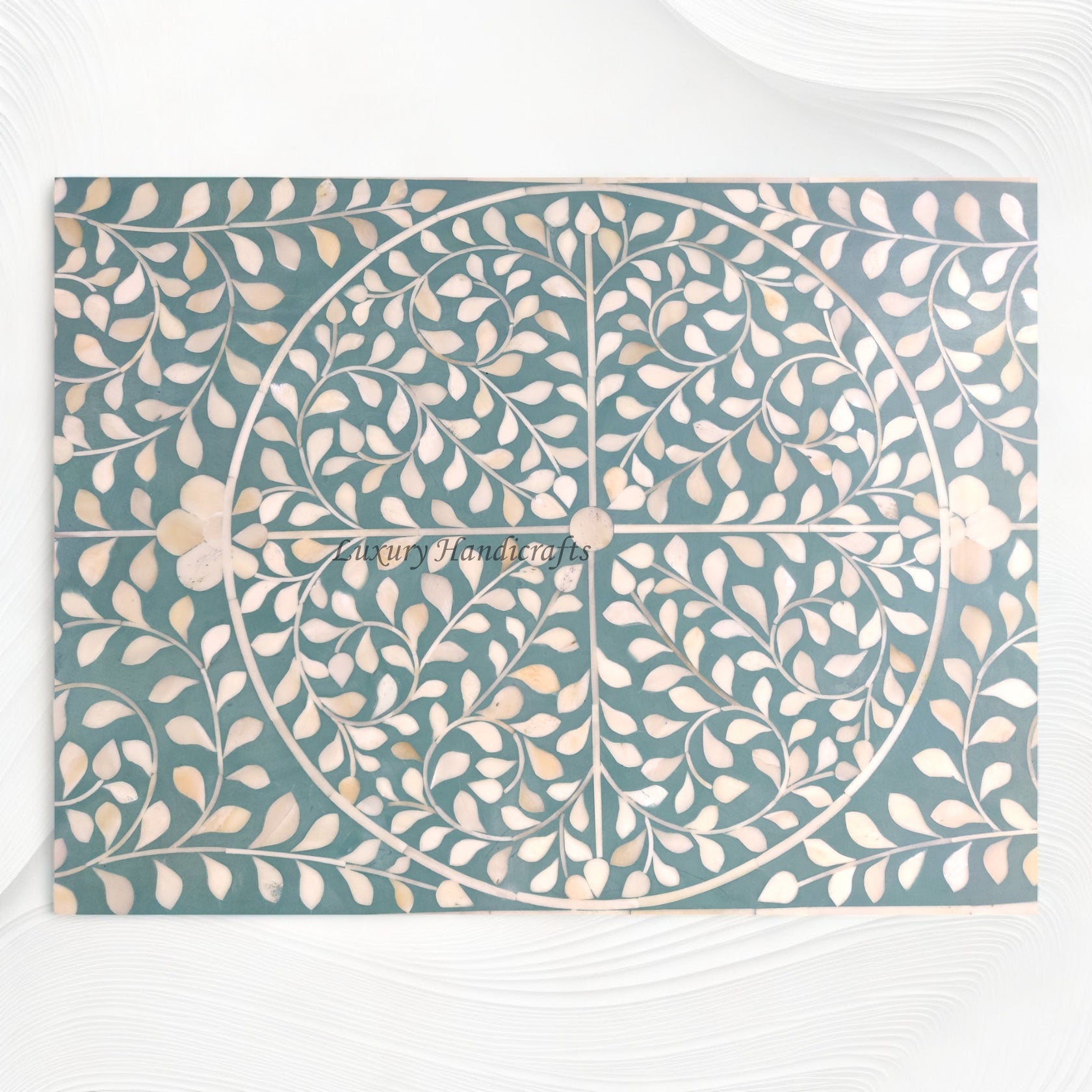 Scroll Vine Bone Inlay 6 Drawer Dresser Green – luxuryhandicrafts