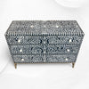 Scroll Vine Bone Inlay Chest of 3 Drawers Black 5