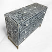 Scroll Vine Bone Inlay Chest of 3 Drawers Black 2
