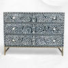 Scroll Vine Bone Inlay Chest of 3 Drawers Black 6