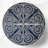 Scroll Vine Bone Inlay Coffee Table Indigo Blue 3