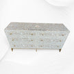 Scroll Vine MOP Inlay 6 Drawer Dresser Dove Grey 1