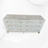 Scroll Vine MOP Inlay 6 Drawer Dresser Dove Grey 1