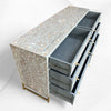 Scroll Vine MOP Inlay 6 Drawer Dresser Dove Grey 2