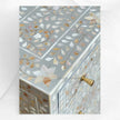 Scroll Vine MOP Inlay 6 Drawer Dresser Dove Grey 3