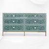 Scroll Vine MOP Inlay 6 Drawer Dresser Teal Green 5