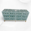 Scroll Vine MOP Inlay 6 Drawer Dresser Teal Green 4