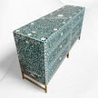 Scroll Vine MOP Inlay 6 Drawer Dresser Teal Green 1