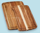 Set of 2 Acacia Wood Cutting Boards with Juice Groove