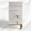Star Bone Inlay 2 Drawer Nightstand Beige 5
