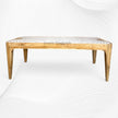 Starburst Marble Brass Inlay Rectangular Coffee Table Natural Finish 4