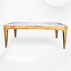 Starburst Marble Brass Inlay Rectangular Coffee Table Natural Finish 4