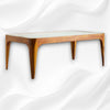 Starburst Marble Brass Inlay Rectangular Coffee Table White 3