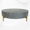 Stripe MOP Inlay Coffee Table Black Gold 4