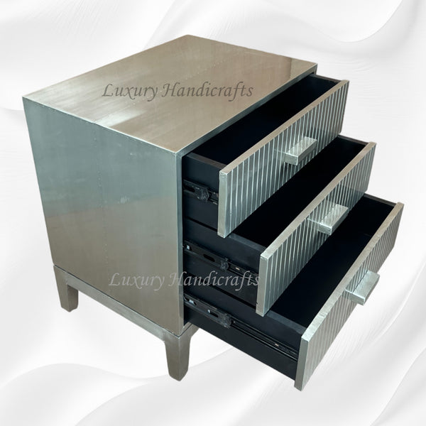 Copper Timber Two Drawer Side Table 3