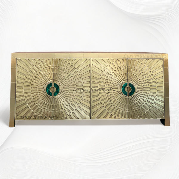 Talitha Brass Embossed 4 Door Credenza