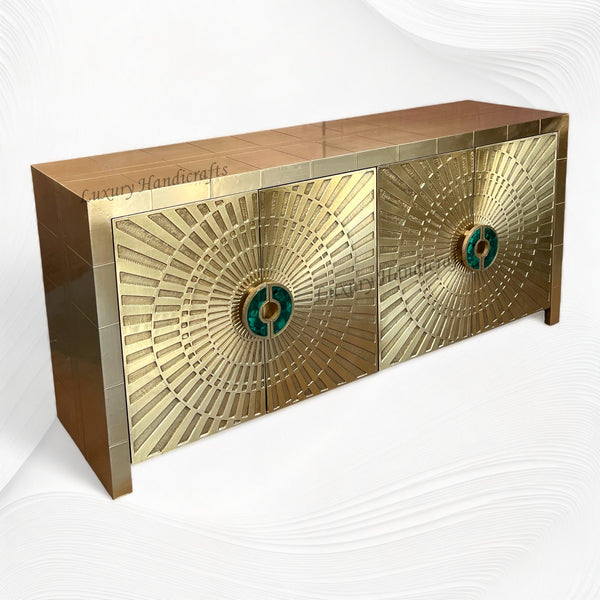Talitha Brass Embossed 4 Door Credenza