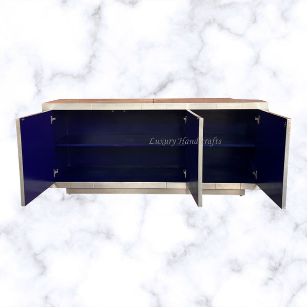 Talitha Silver Metal Embossed Credenza