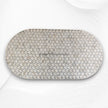 Targua Bone Inlay Oval Coffee Table Brass Strip Grey 4