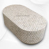 Targua Bone Inlay Oval Coffee Table Brass Strip Grey 6
