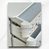 Targua MOP Inlay 3 Drawer Chest White Metal 4