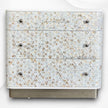 Targua MOP Inlay 3 Drawer Chest White Metal 7