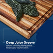 Teak Wood Cutting Board for Kitchen with Sorting Compartments