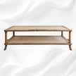 Teakwood Bone Inlaid Cane Coffee Table 1