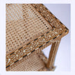 Teakholz-Beistelltisch mit Knocheneinlage, natur
