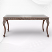 Teakwood Bone Inlay 6 Seater Dining Table Natural at Luxury Handcraft