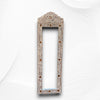 Teakwood Inlay Crested Floor Mirror Beige